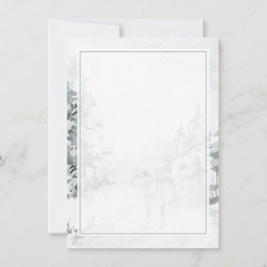 Solstice d'hiver Salutation carte Wolf de forêt de (Dos)