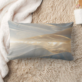 Solstice Echo – Luminous Gold Wave Abstract Throw  Kussen