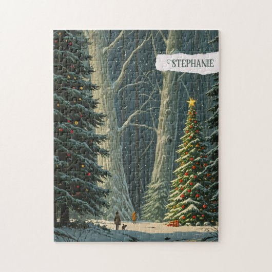 Solstice Spruce Gepersonaliseerde Kerstmis Legpuzzel (Verticaal)