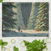 Solstice Spruce Gepersonaliseerde Kerstmis Theedoek (Gevouwen)