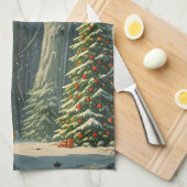 Solstice Spruce Gepersonaliseerde Kerstmis Theedoek (Quarter Fold)