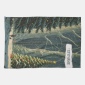 Solstice Spruce Gepersonaliseerde Kerstmis Theedoek (Horizontaal)