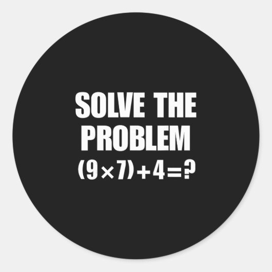 Solve The Problem 67 Meme Six Seven Elementary Mat Ronde Sticker (Voorkant)