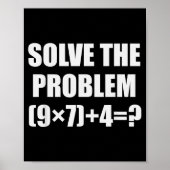 Solve The Problem Funny 67 Meme Brainrot Math Teac Poster (Voorkant)