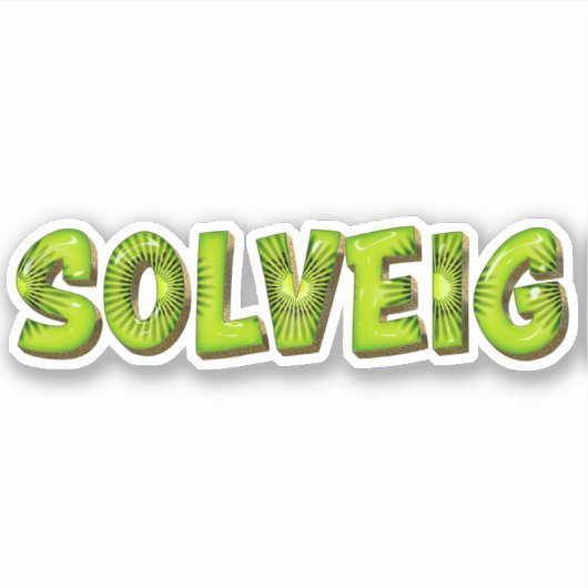 Solveig Name Kiwi Design Aufkleber Sticker (Voorkant)
