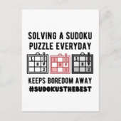 Solving a sudoku puzzle a everyday   briefkaart (Voorkant)
