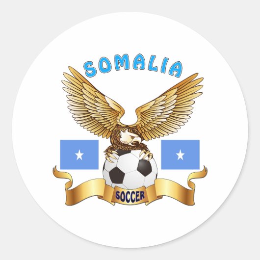 Somalië Football Design Ronde Sticker (Voorkant)