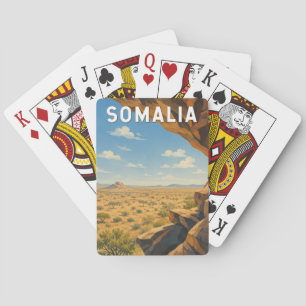 Somalie Illustratie Reis Kunst Vintage Pokerkaarten