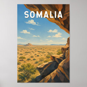 Somalie Illustratie Reis Kunst Vintage Poster