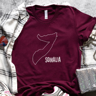 Somalië Landkaart Somalische grens lijn vorm land T-shirt