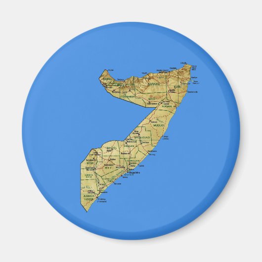 Somalië Map Magnet Magneet (Voorkant)