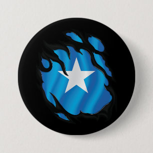Somalië verscheurde vlag ronde button 7,6 cm