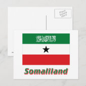Somaliland vlag met naam briefkaart (Voorkant / Achterkant)