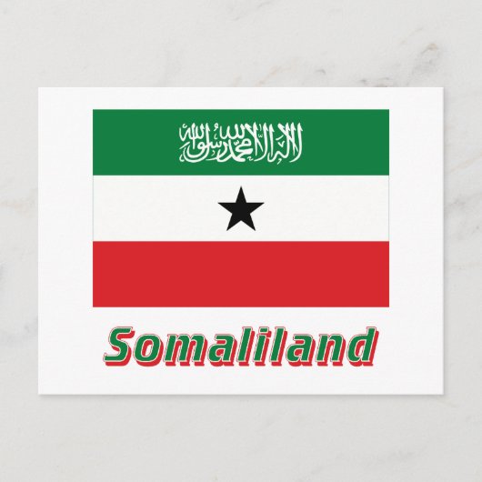 Somaliland vlag met naam briefkaart (Voorkant)