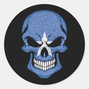 Somalische glimlachende schedelvlag ronde sticker