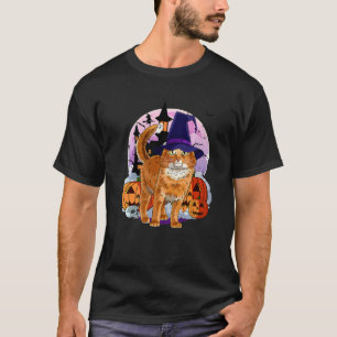 Somalische Kat Cute Halloween Heks Pompoen T-shirt