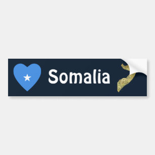 Somalische vlag — Hart + Kaart Bumpersticker