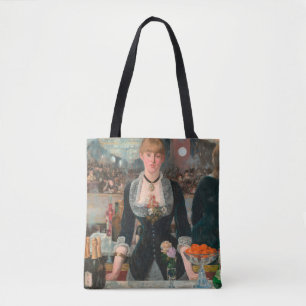 Sombere Parijse Barman Manet Een bar in de Folies- Draagtas