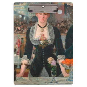 Sombere Parijse Barman Manet Een bar in de Folies- Klembord