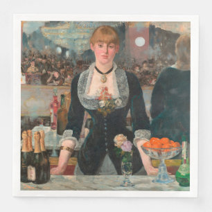 Sombere Parijse Barman Manet Een bar in de Folies- Servet
