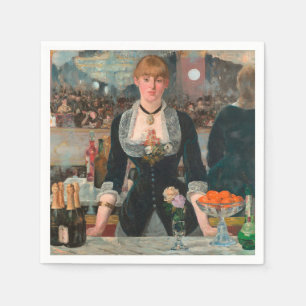 Sombere Parijse Barman Manet Een bar in de Folies- Servet