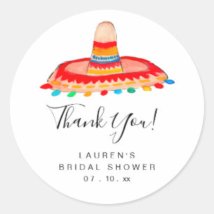 Sombrero Dank Je Bruidsfeest Ronde Sticker
