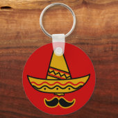 Sombrero en Mustache Sleutelhanger (Voorkant)