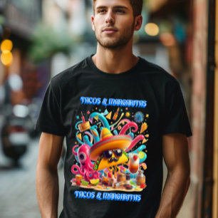 Sombrero en zonnebril taco's en margarita's t-shirt