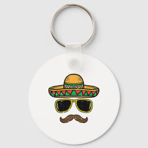 Sombrero Face Cinco de Mayo Mexican Fiesta Party K Sleutelhanger