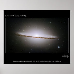 Sombrero Galaxy, de grootste Hubble mozaïeken ooi Poster