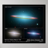 Sombrero Galaxy (Messier 104) - Ruimtetelescoop Poster (Voorkant)