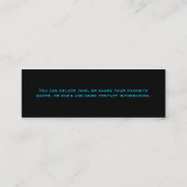 Sombrero Galaxy-profielkaart Mini Visitekaartje (Achterkant)