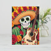 Sombrero Guitar Fun Briefkaart (Staand voorkant)