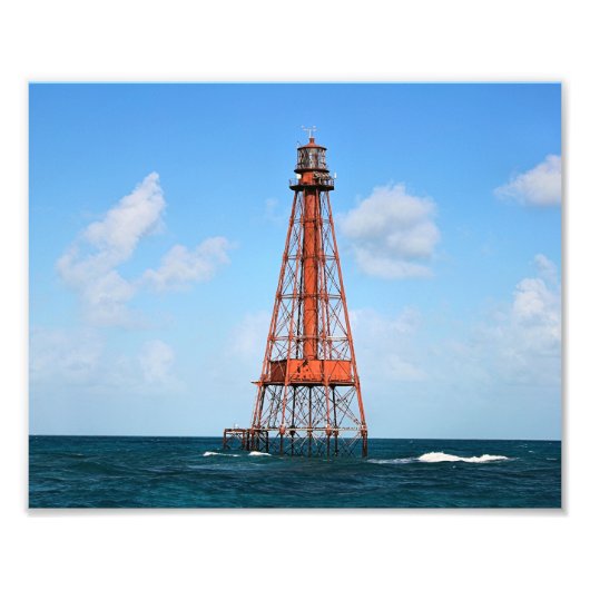 Sombrero Key Lighthouse, Florida Keys Foto Afdruk (Voorkant)