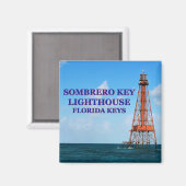 Sombrero Key Lighthouse, Florida Keys Magnet Magneet (Voorkant / Achterkant)