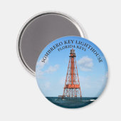 Sombrero Key Lighthouse Florida Keys Round Magnet Magneet (Voorkant / Achterkant)