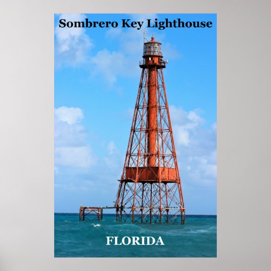 Sombrero Key Lighthouse, Poster van Florida (Voorkant)