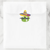 Sombrero met Cactus en Mustache Ronde Sticker (Tas)