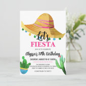 Sombrero Mexican Fiesta Birthday Party Kaart (Staand voorkant)
