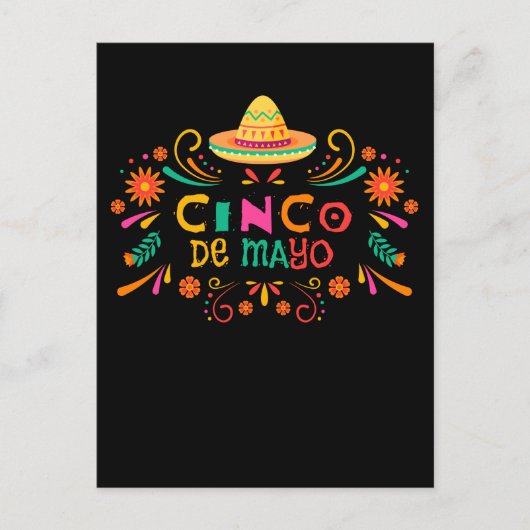 Sombrero Mexican Fiesta Happy Cinco de Mayo Briefkaart (Voorkant)