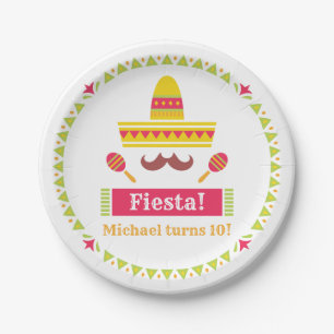 Sombrero Snorhar Maracas Verjaardagsfeest Borden Papieren Bordje
