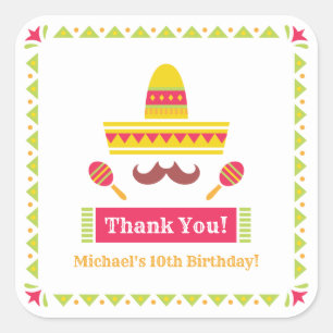 Sombrero Snorharen Maracas Bedankt Stickers