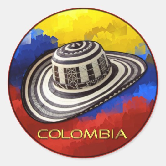 Sombrero Vueltiao Ronde Sticker (Voorkant)