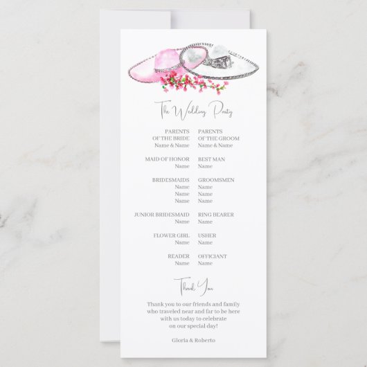 Sombreros & Fleurs Programme de Mariage Mexicain (Dos)