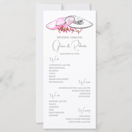 Sombreros & Fleurs Programme de Mariage Mexicain (Devant)