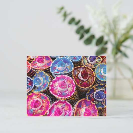 Sombreros in Mexico Briefkaart (Staand voorkant)