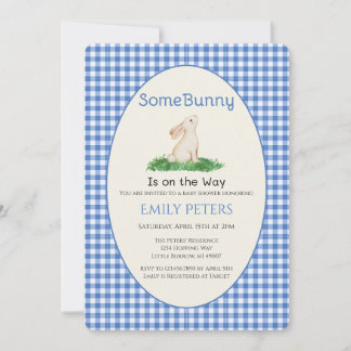 Some Bunny Baby Shower Blauw Kaart