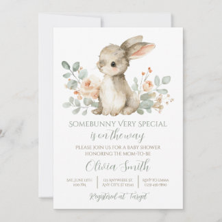 Some Bunny Baby Shower Invitation Vintage Bunny Kaart