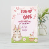 Some Bunny First Birthday, Pink Invitation (Debout devant)