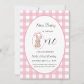 Some Bunny Invitation 1st Birthday Party Card (Devant)